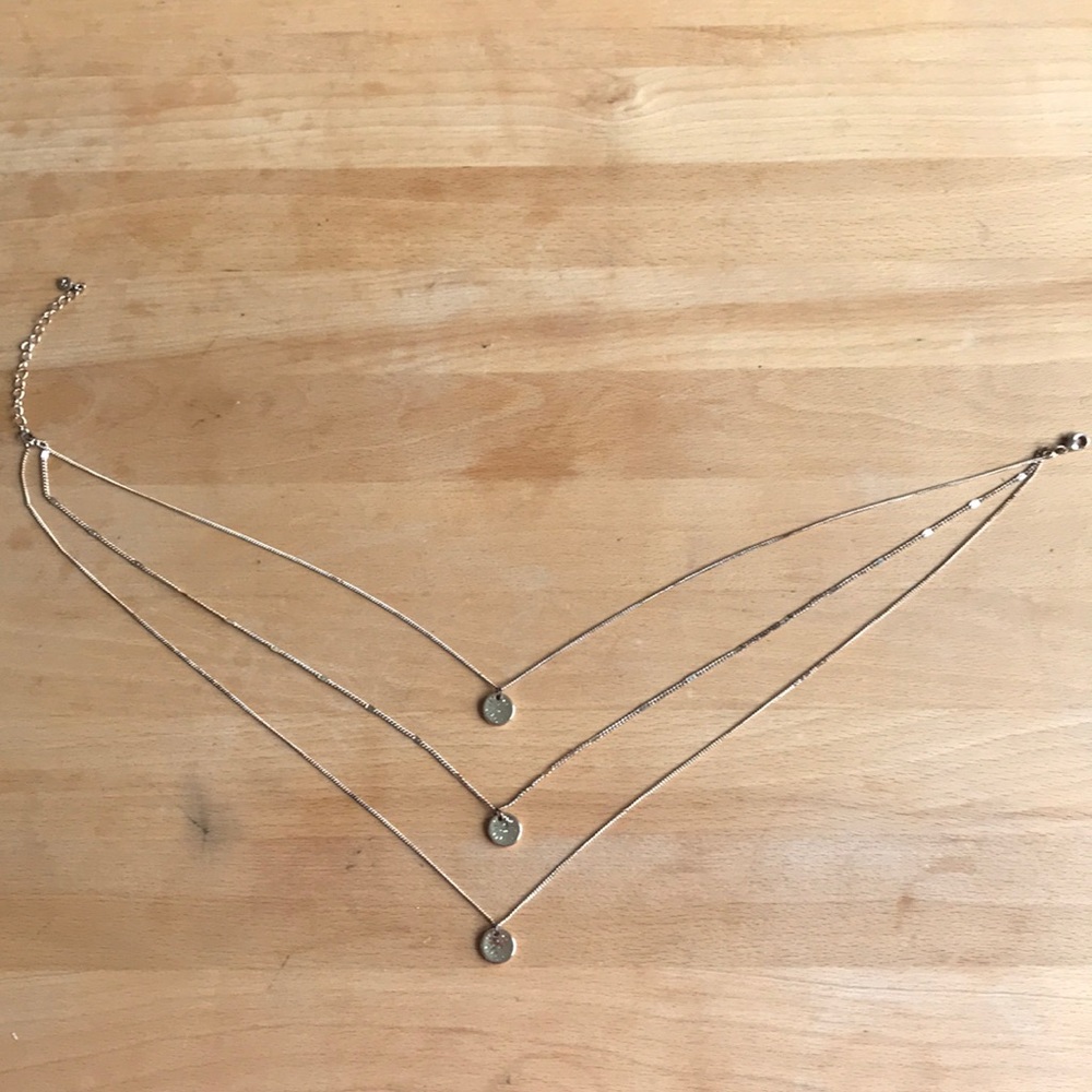 Gold three piece necklace
